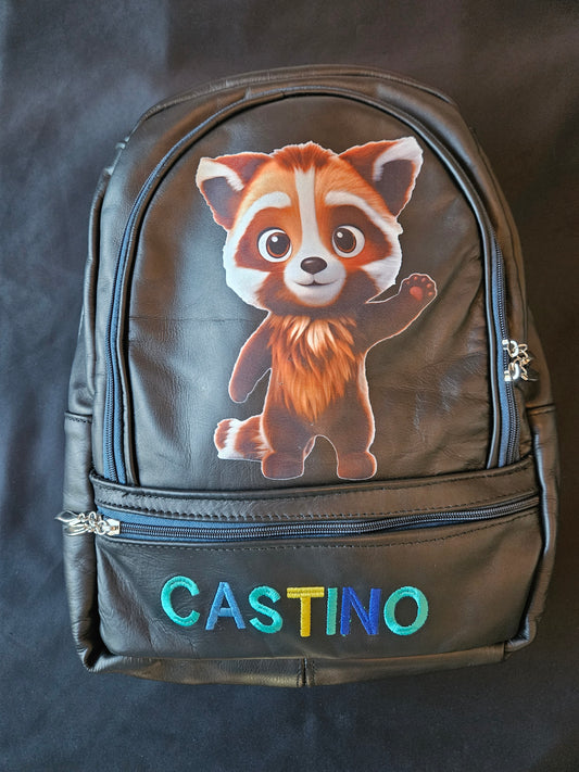 Castino Tino Kids Leather Backpack for School and Everyday Use